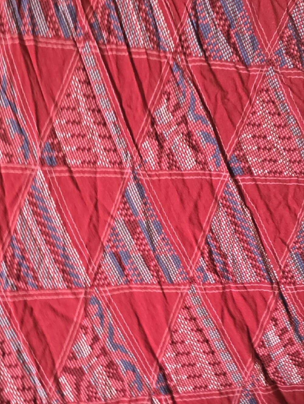 Kismet Wine Red and Navy Geometric Maxi Dress - Picture 4 of 4